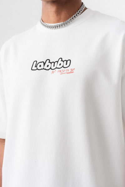 Labubu Beyaz Oversize Baskılı T-Shirt