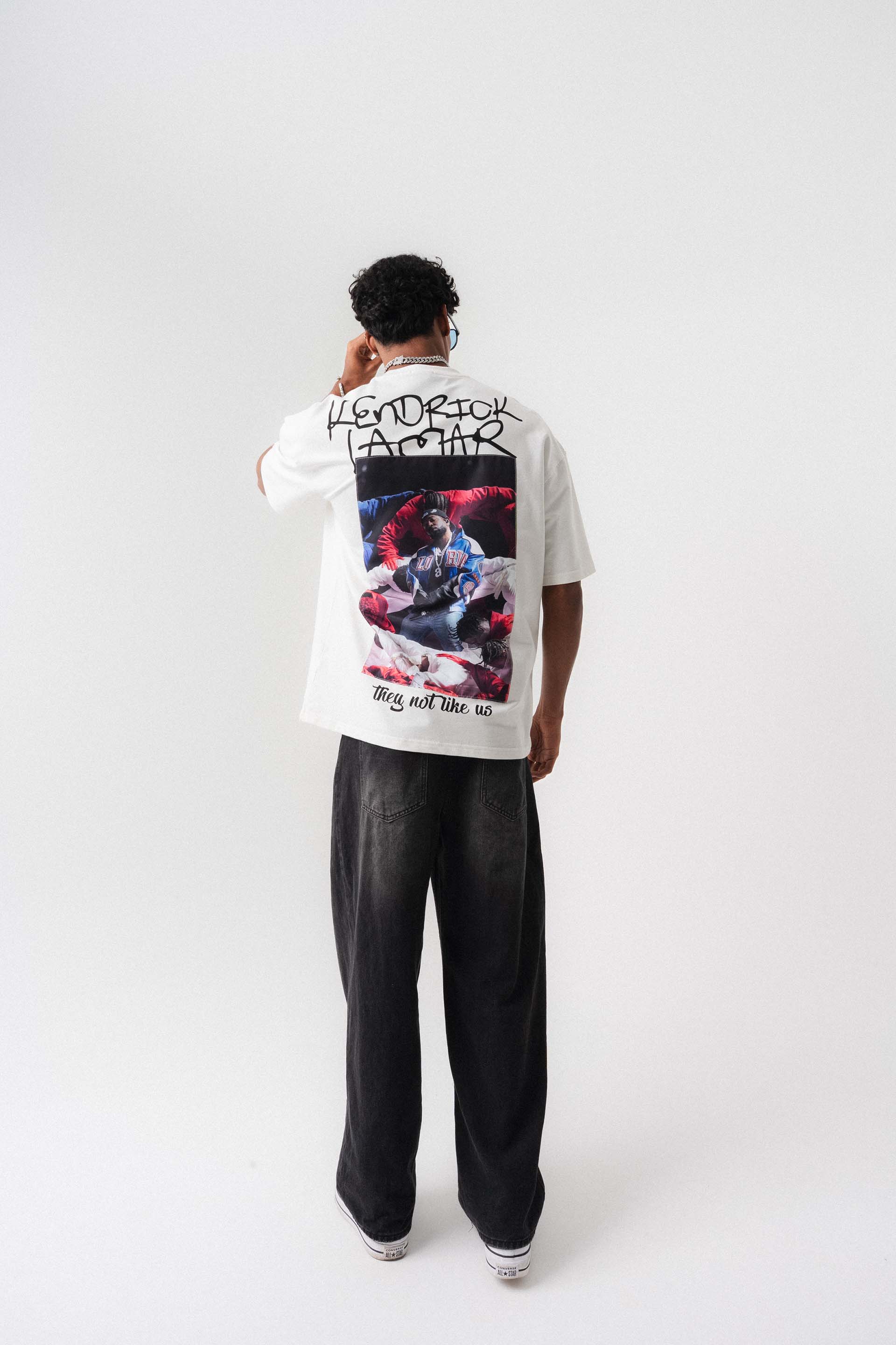 Kendrick Lamar Beyaz Oversize Baskılı T-Shirt