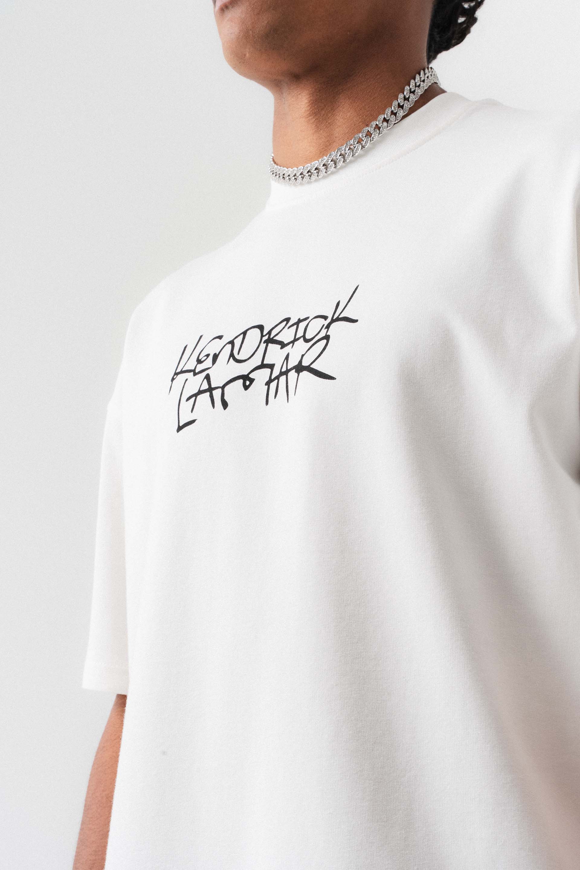 Kendrick Lamar Beyaz Oversize Baskılı T-Shirt