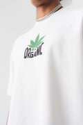 Don't Panic It's Organic Beyaz Oversize Baskılı T-Shirt