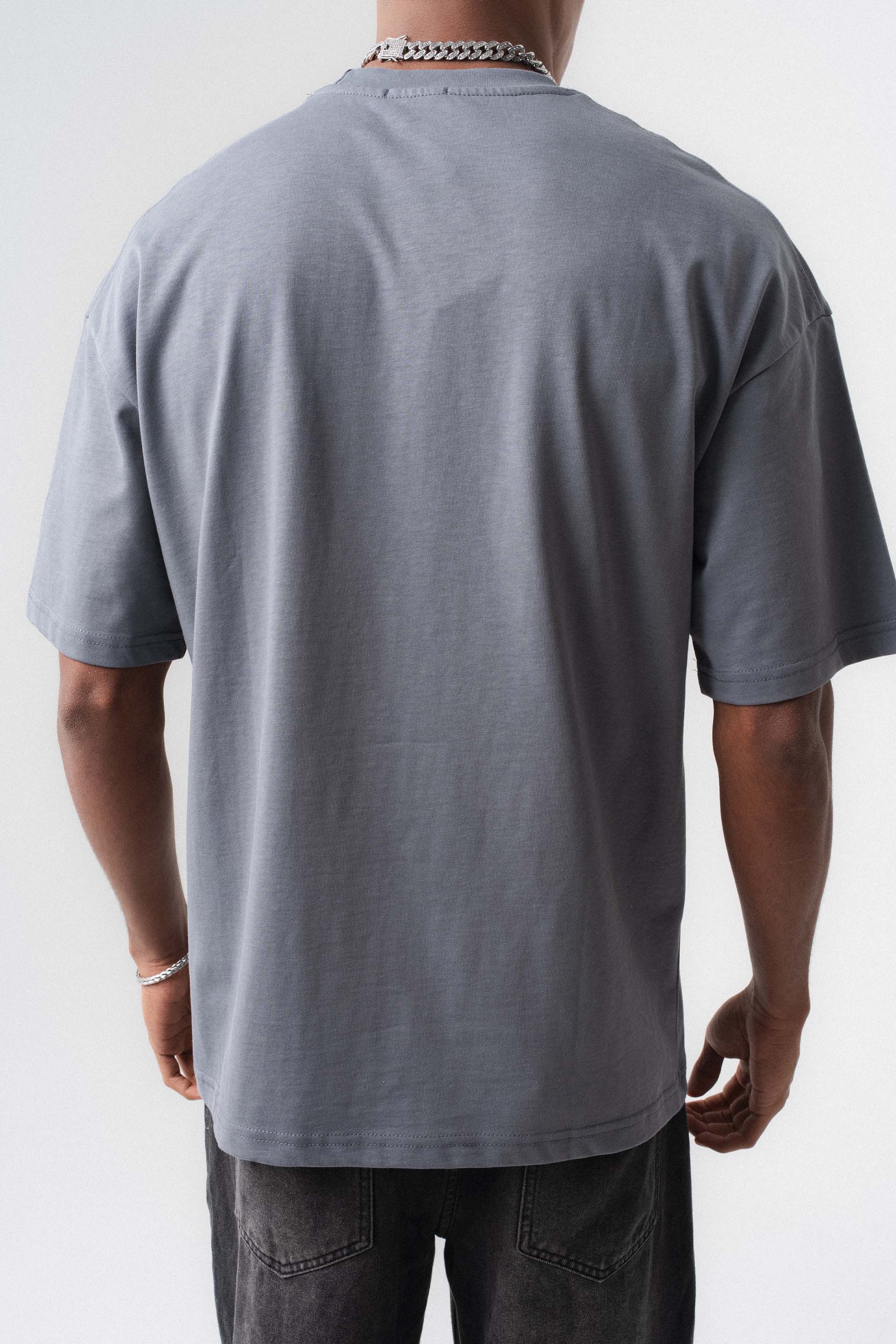 Oversize Basic Gri T-Shirt