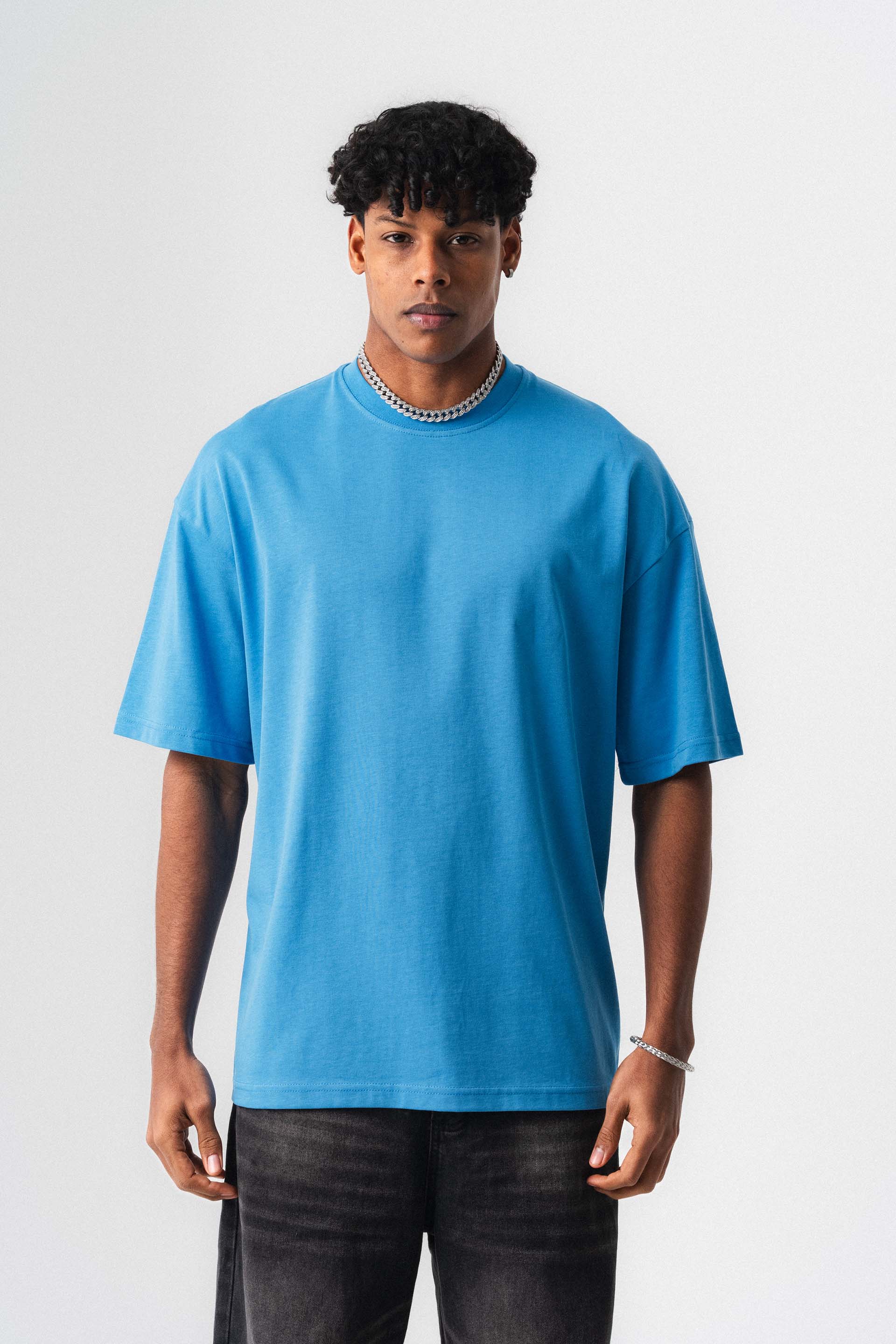 Oversize Basic Mavi T-Shirt