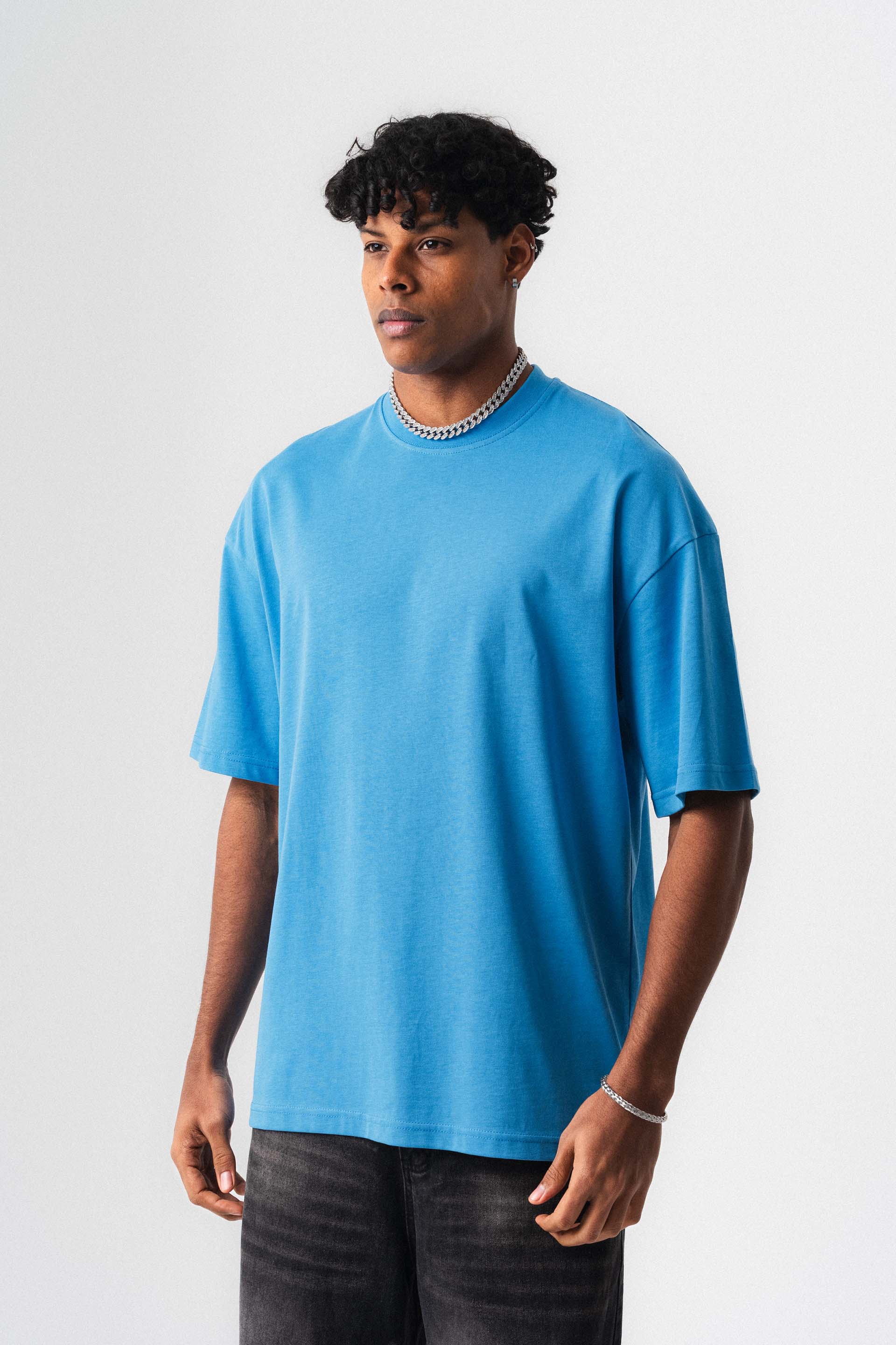 Oversize Basic Mavi T-Shirt
