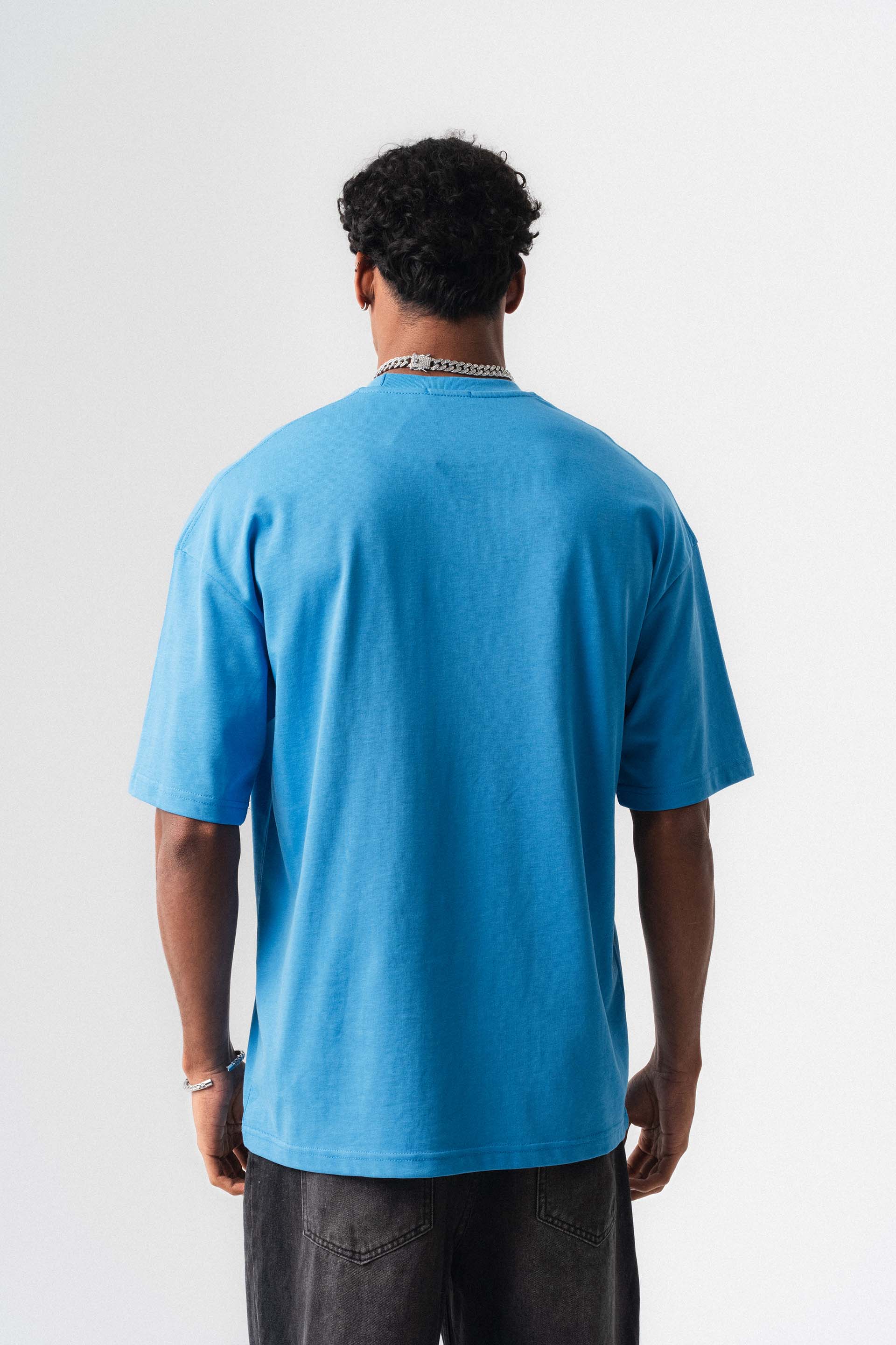 Oversize Basic Mavi T-Shirt