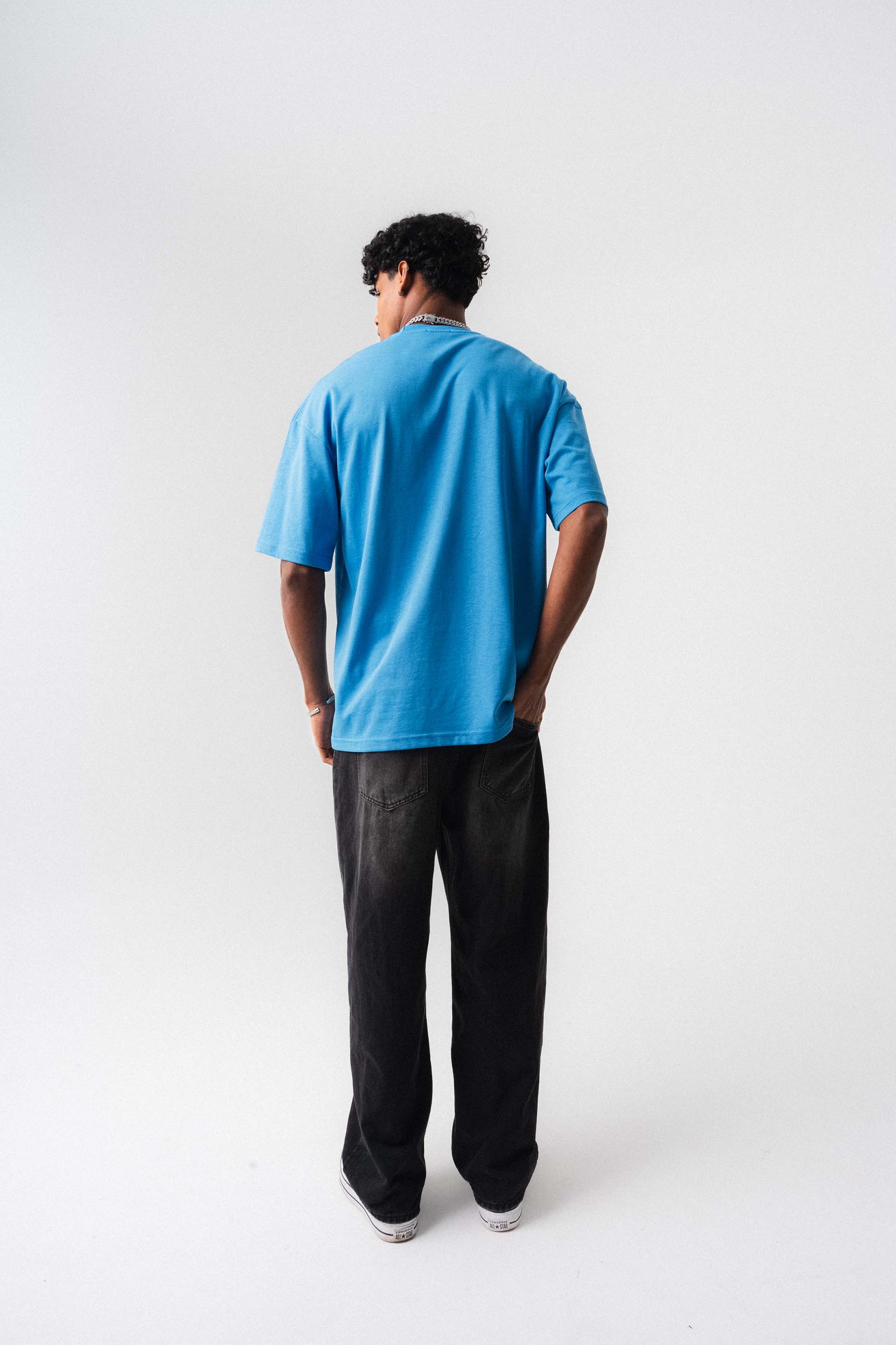 Oversize Basic Mavi T-Shirt
