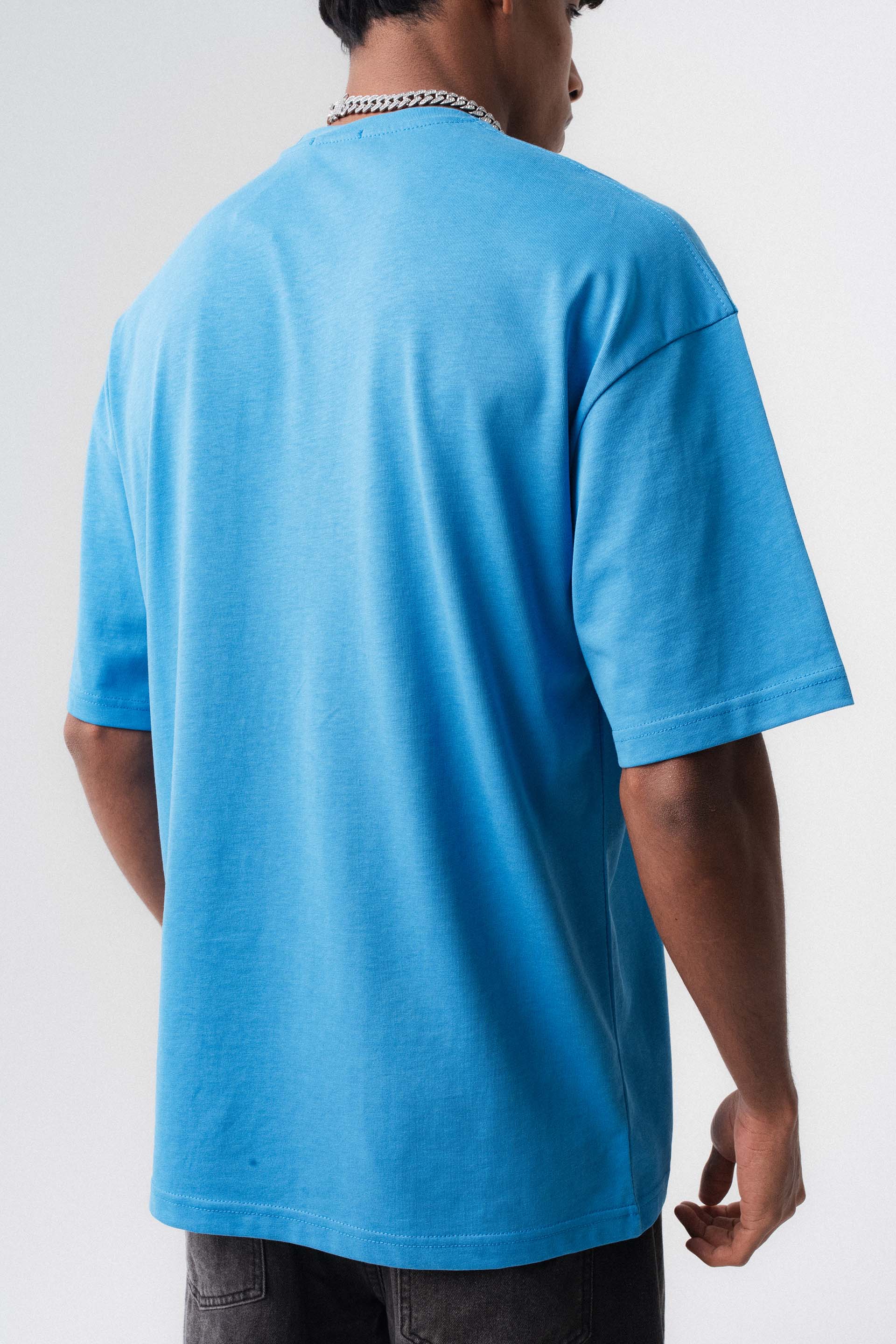 Oversize Basic Mavi T-Shirt