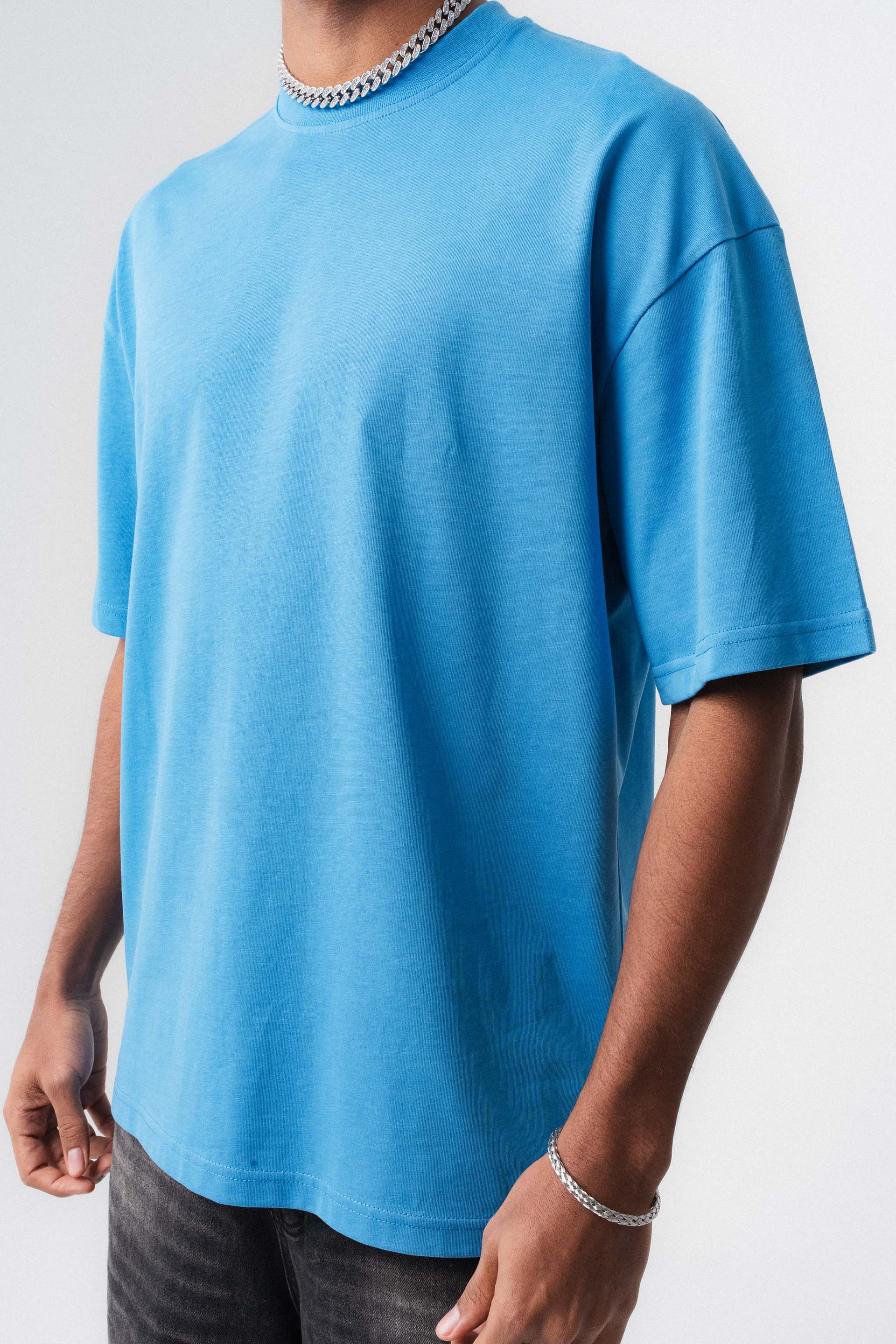 Oversize Basic Mavi T-Shirt