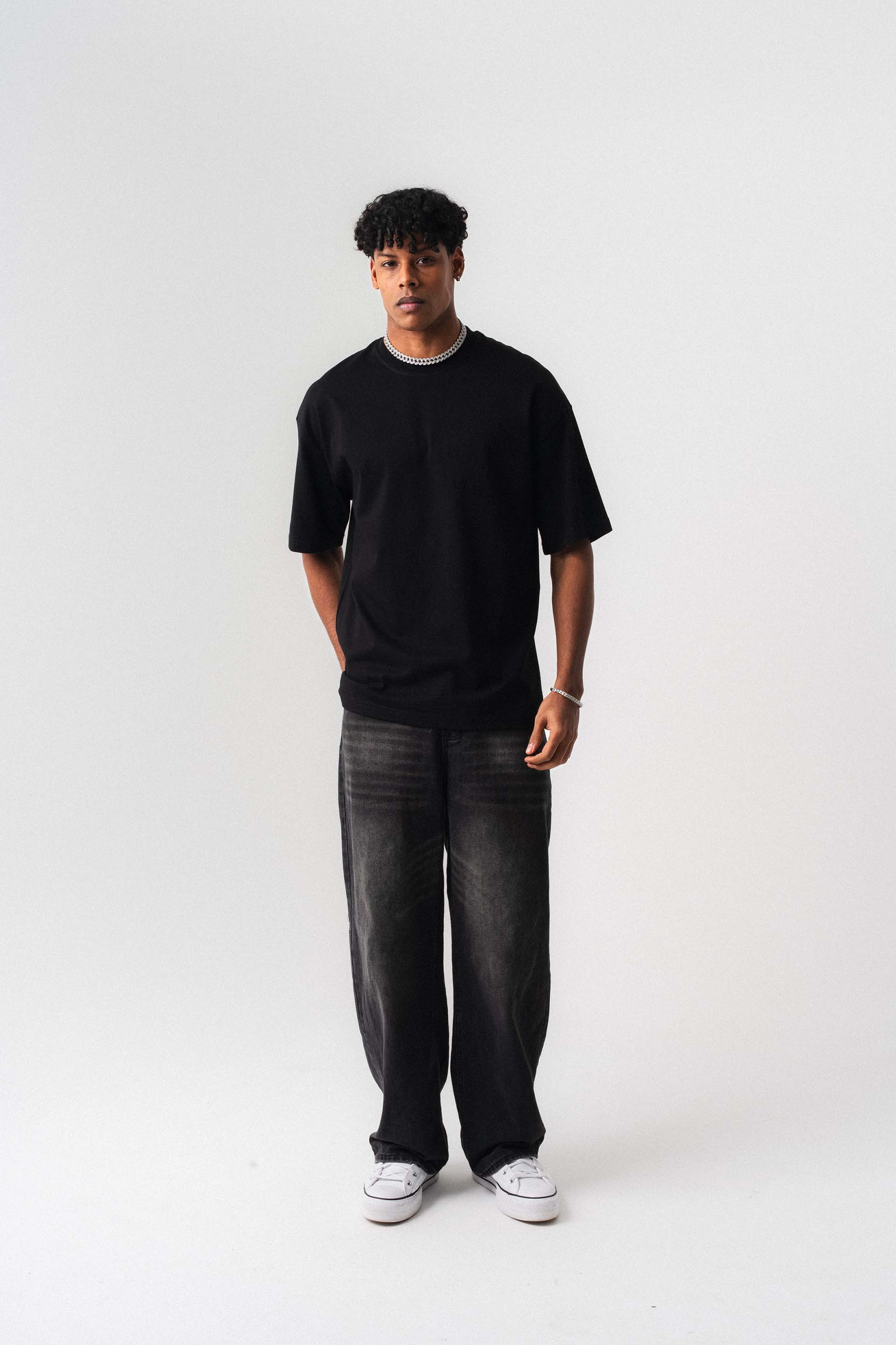 Oversize Basic Siyah T-Shirt