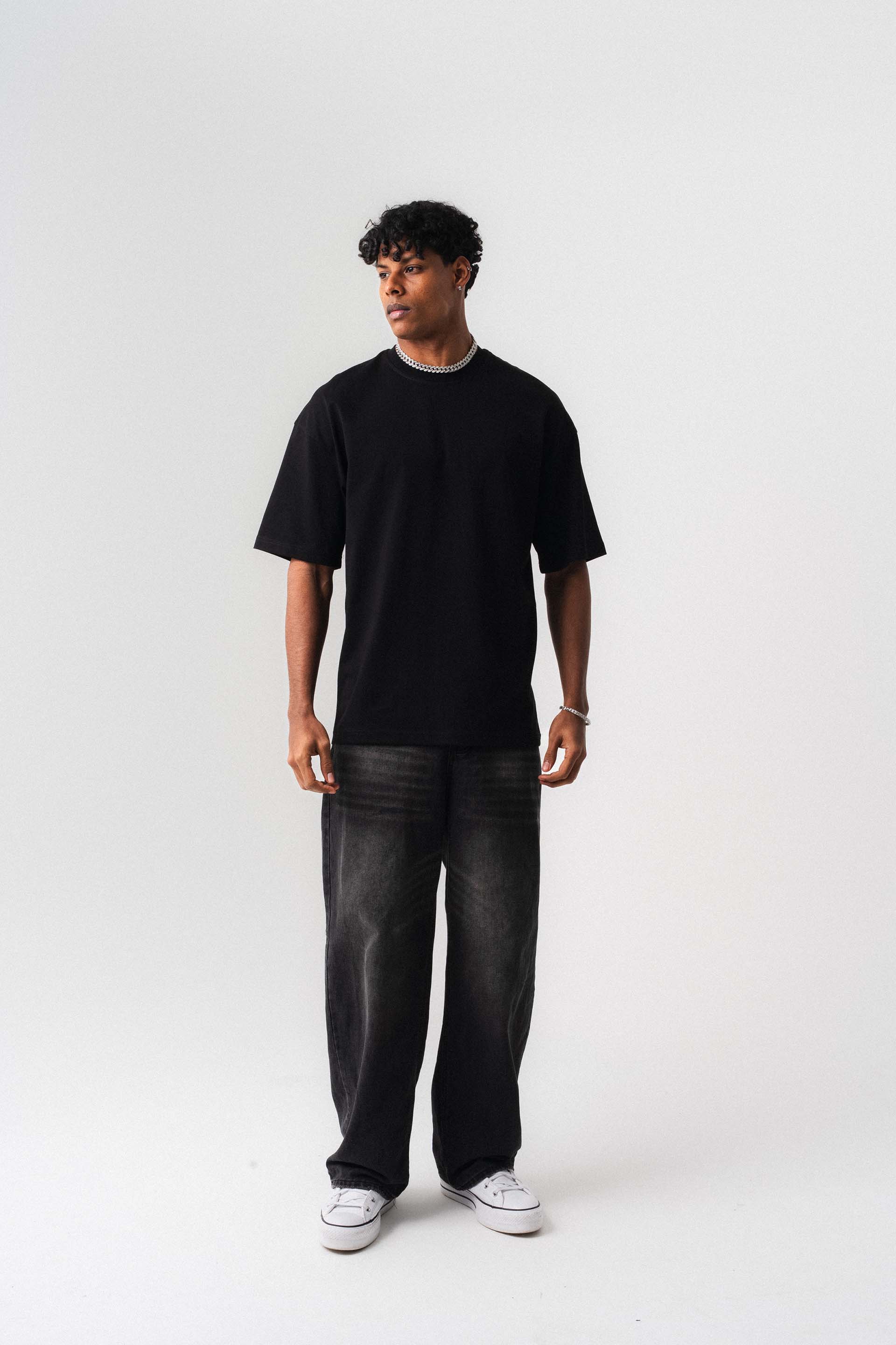 Oversize Basic Siyah T-Shirt