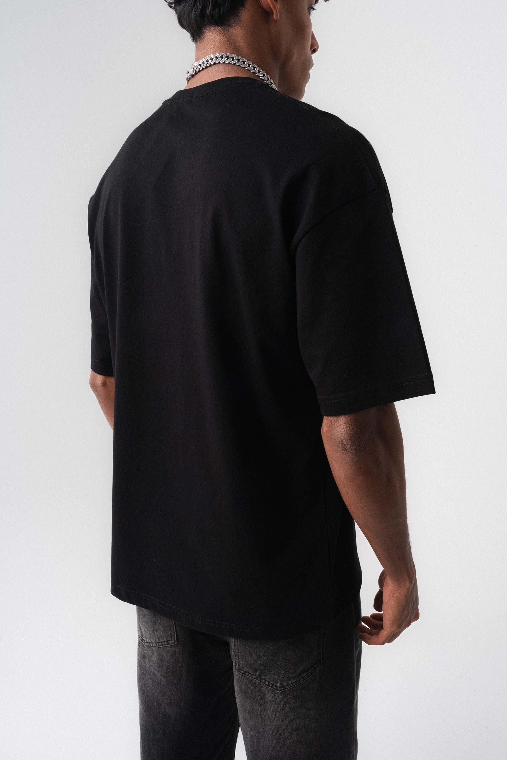Oversize Basic Siyah T-Shirt
