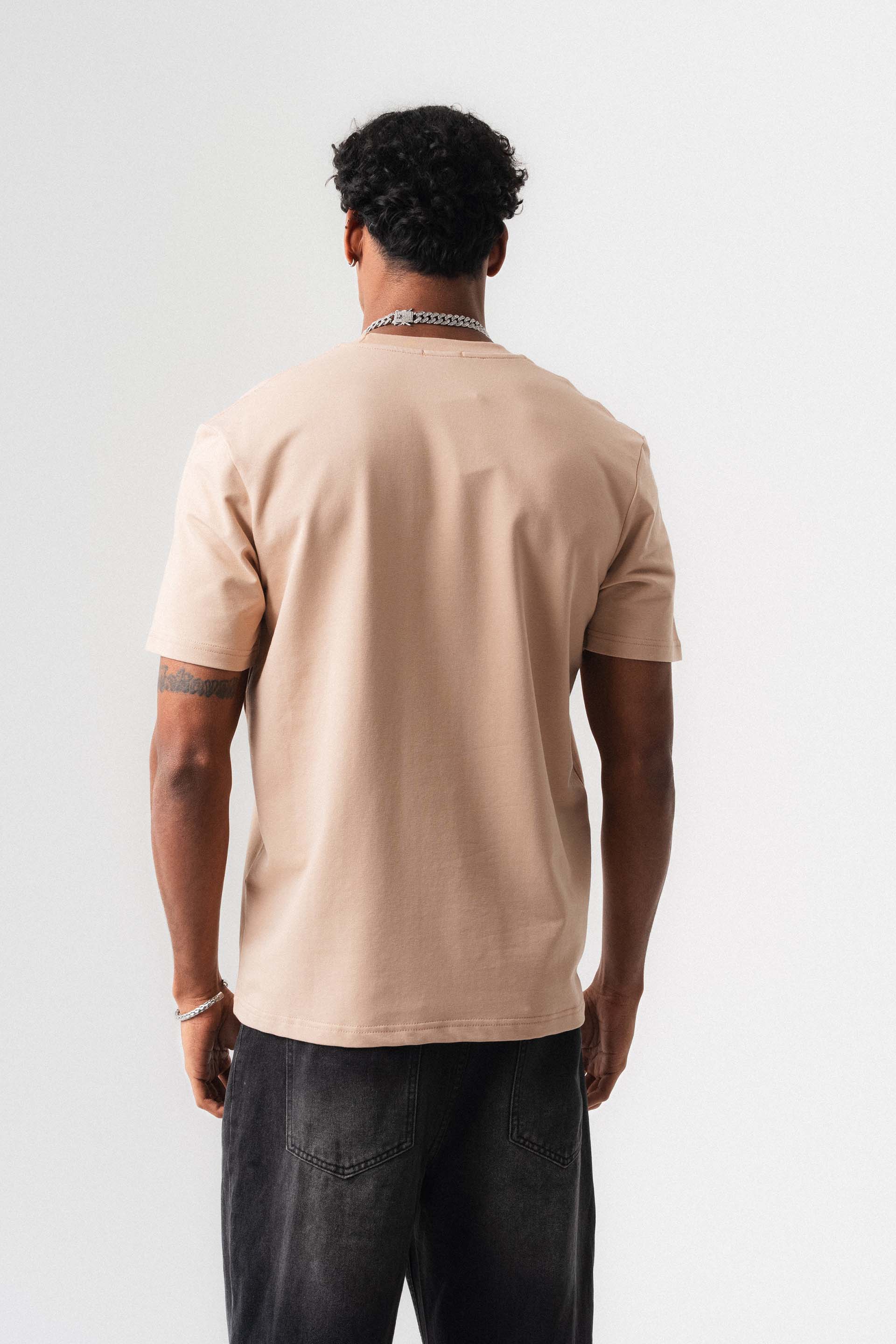 Oversize Basic Açık Bej T-Shirt