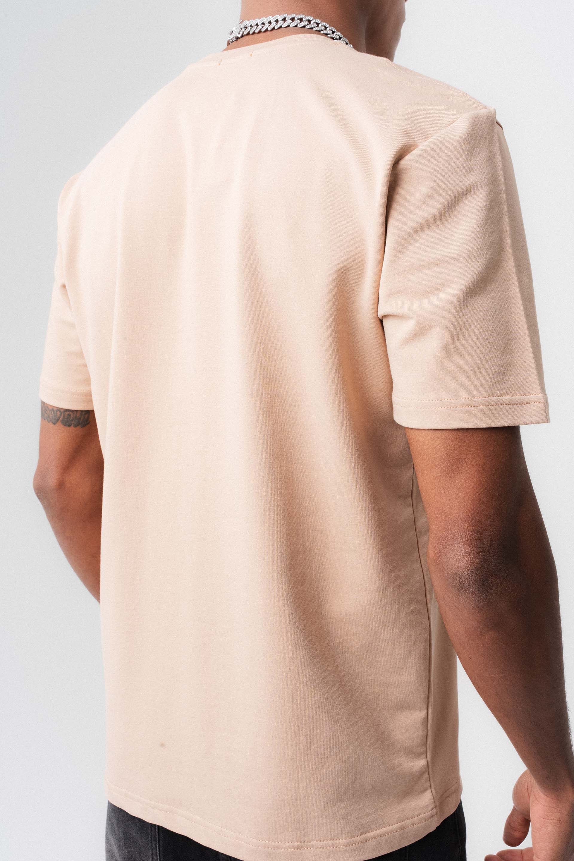 Oversize Basic Açık Bej T-Shirt