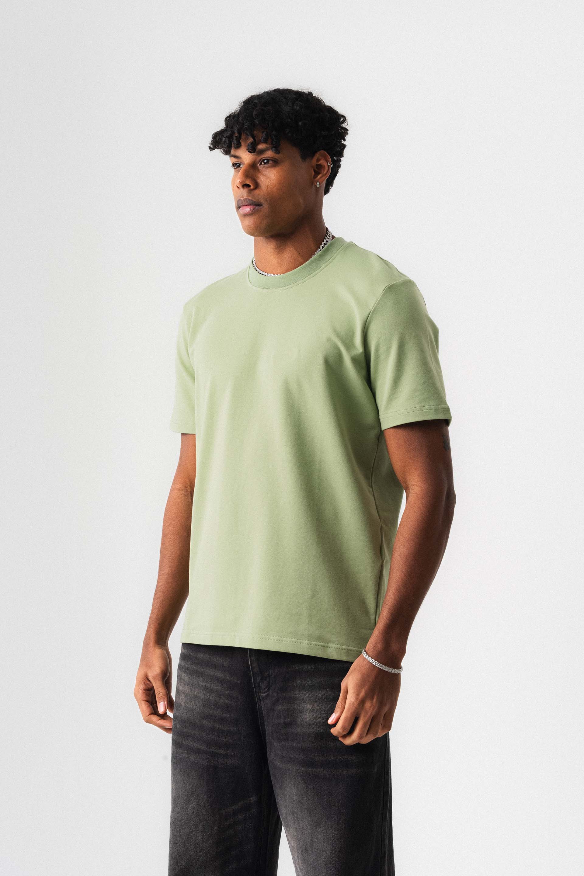 Oversize Basic Açık Yeşil T-Shirt