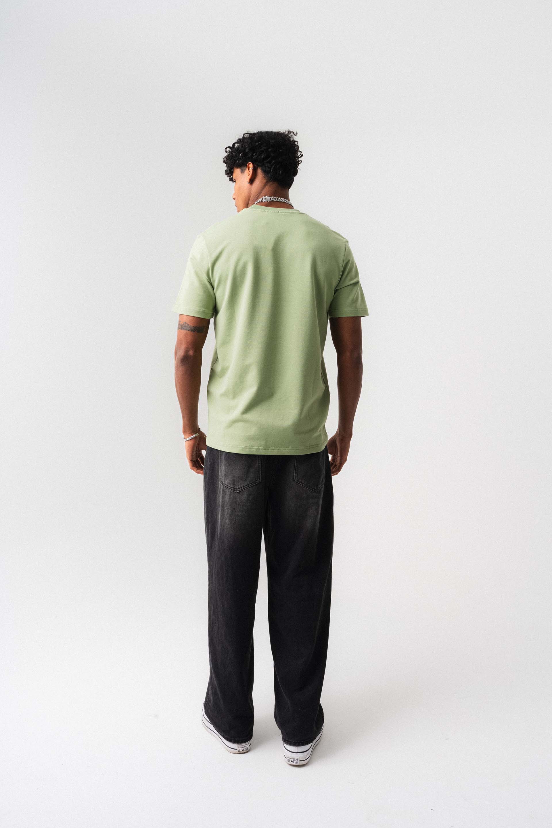 Oversize Basic Açık Yeşil T-Shirt
