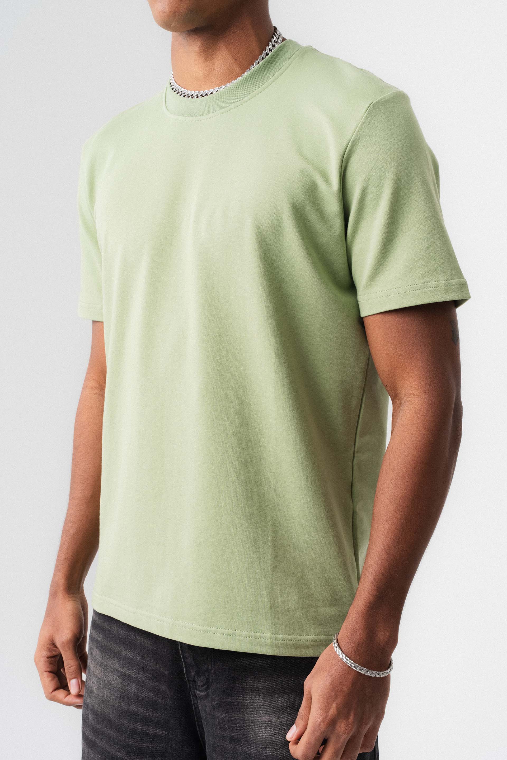 Oversize Basic Açık Yeşil T-Shirt