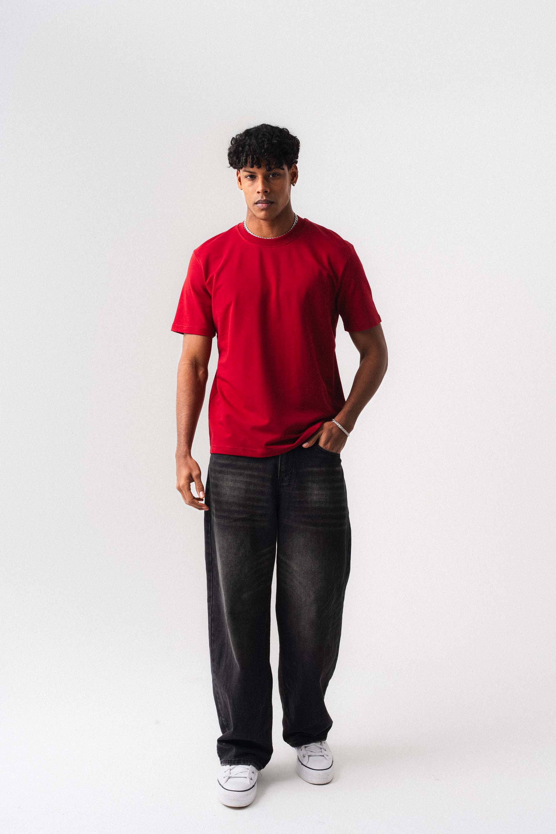 Oversize Basic Kırmızı T-Shirt