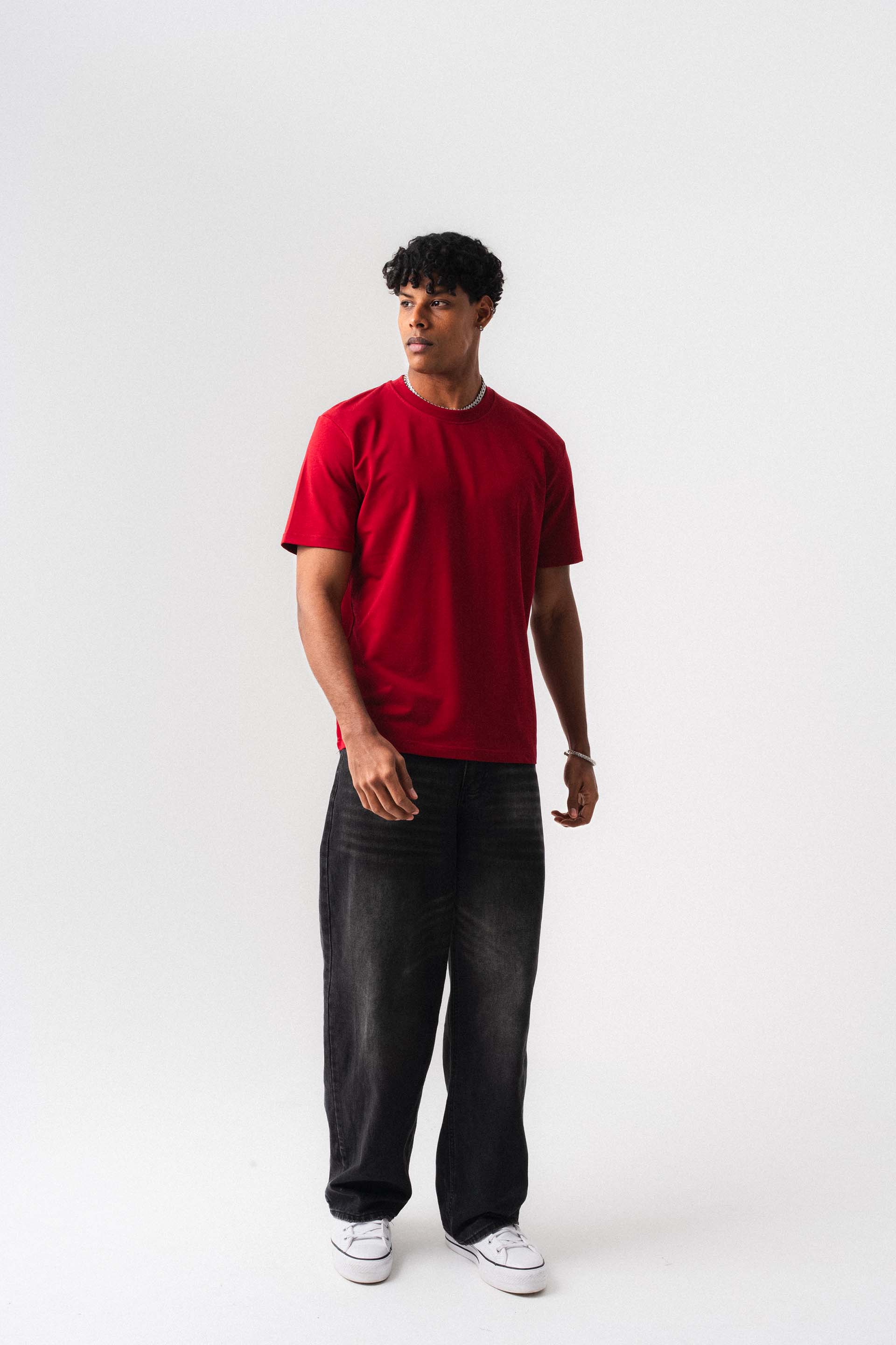 Oversize Basic Kırmızı T-Shirt