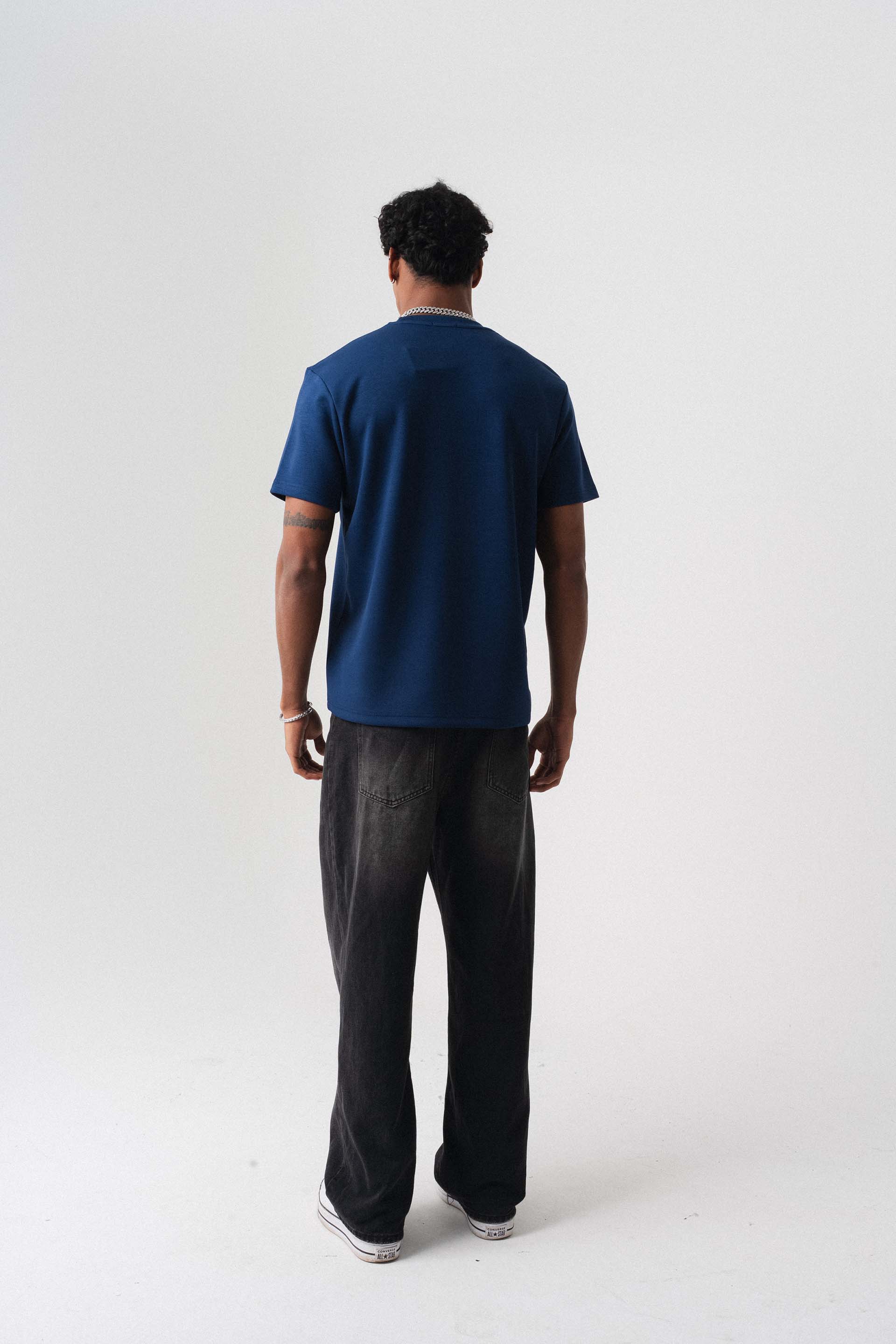 Oversize Basic Mavi T-Shirt