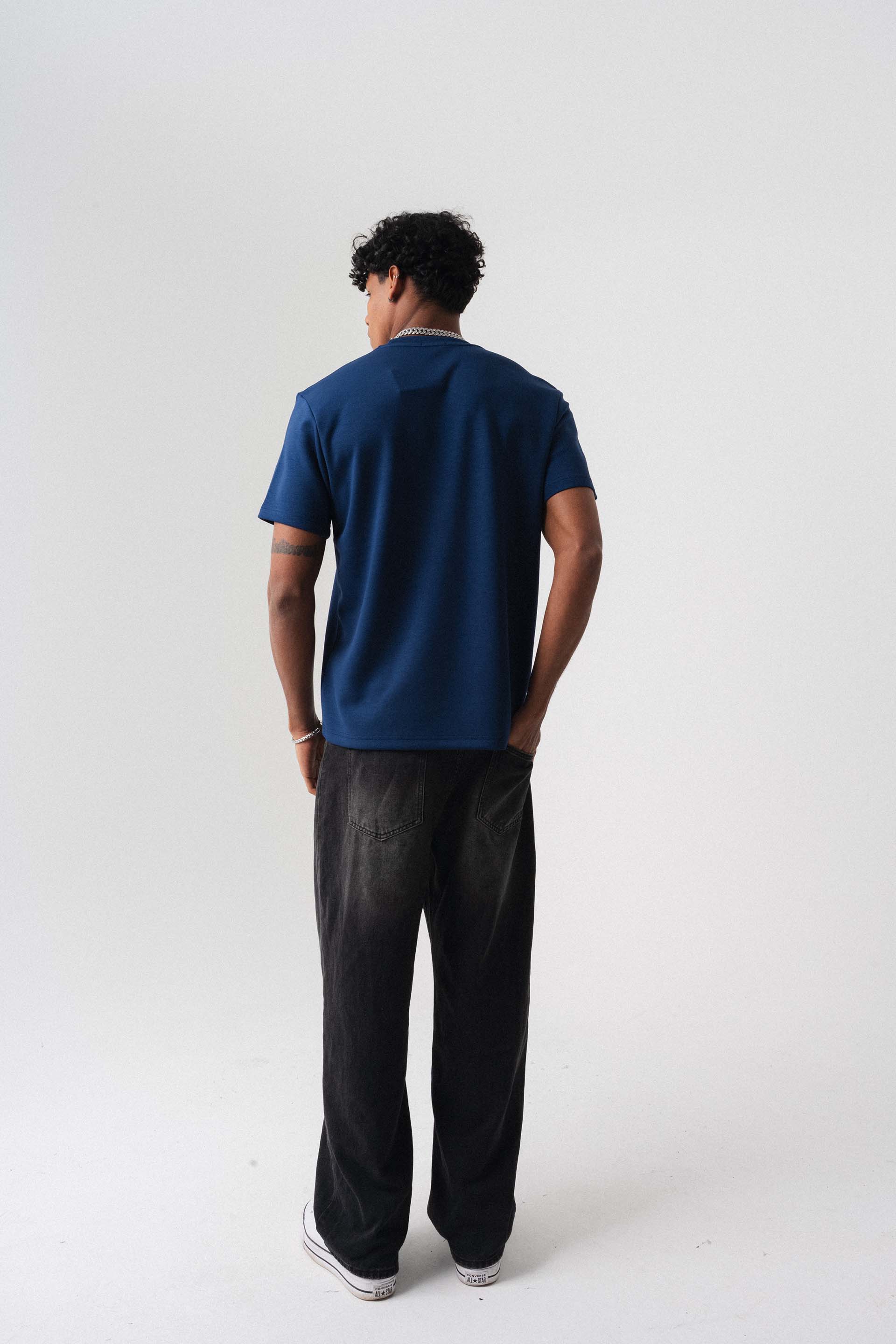 Oversize Basic Mavi T-Shirt