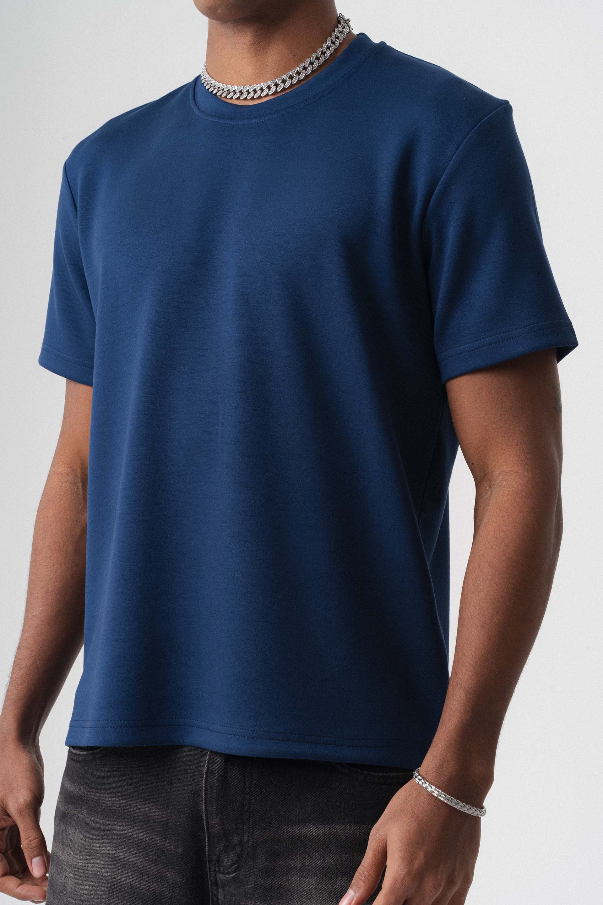 Oversize Basic Mavi T-Shirt