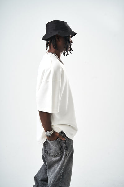 Oversize White Fit Basic T-Shirt