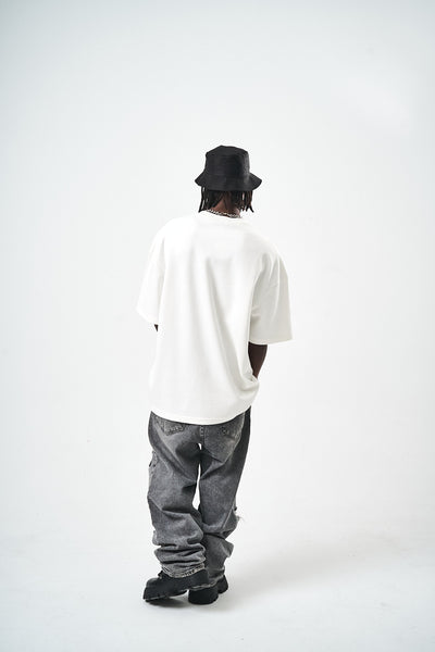 Oversize White Fit Basic T-Shirt