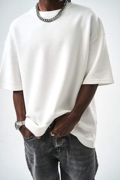 Oversize White Fit Basic T-Shirt