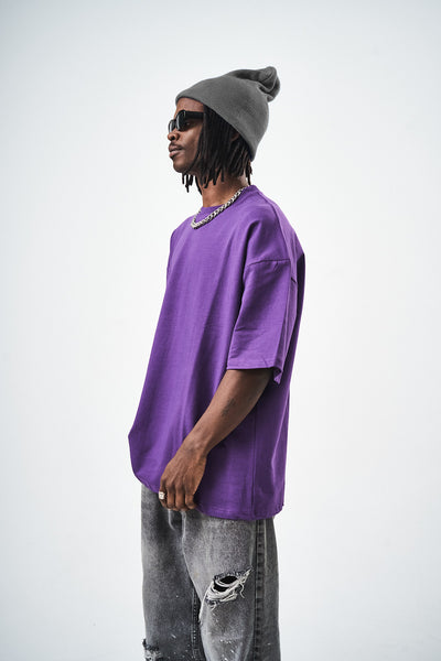 Oversize Purple Fit Basic T-Shirt