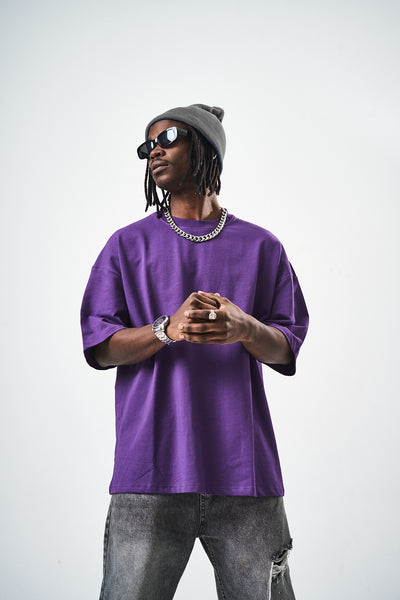 Oversize Purple Fit Basic T-Shirt