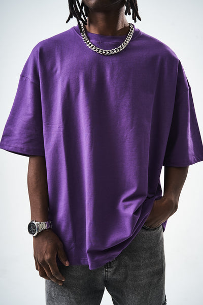 Oversize Purple Fit Basic T-Shirt