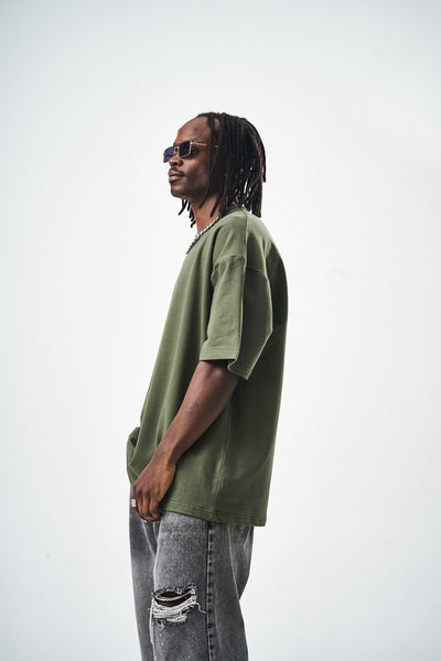 Oversize Khaki Fit Basic T-Shirt