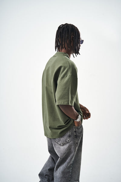 Oversize Khaki Fit Basic T-Shirt
