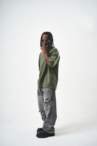 Oversize Khaki Fit Basic T-Shirt