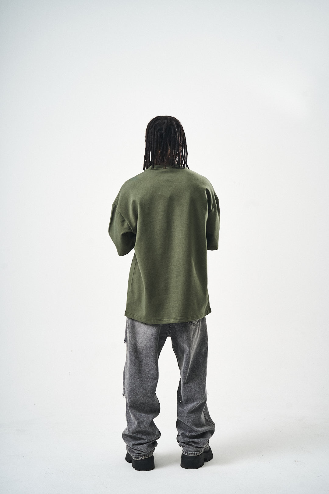 Oversize Haki Fit Basic T-Shirt