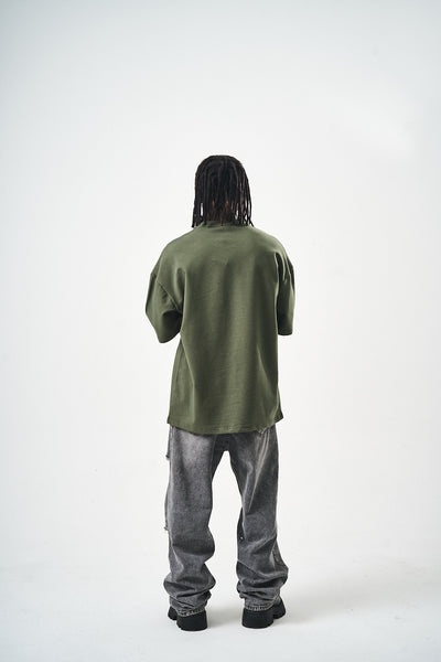 Oversize Khaki Fit Basic T-Shirt