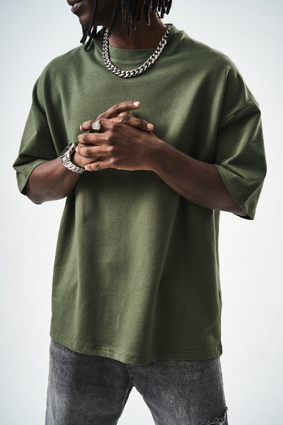 Oversize Khaki Fit Basic T-Shirt