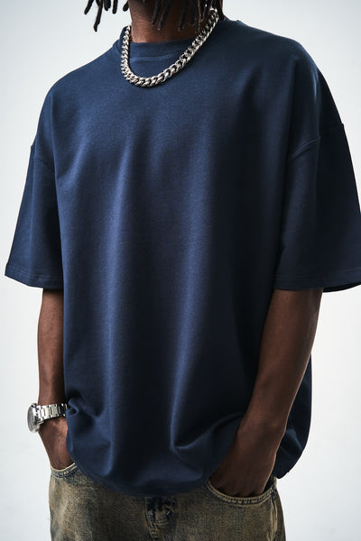 Oversize Navy Blue Fit Basic T-Shirt