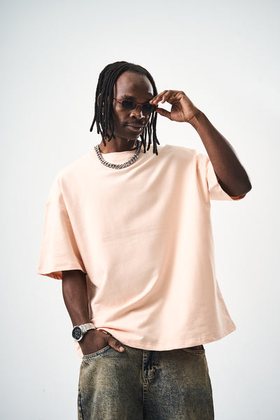 Oversize Beige Fit Basic T-Shirt