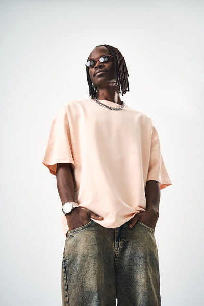Oversize Beige Fit Basic T-Shirt