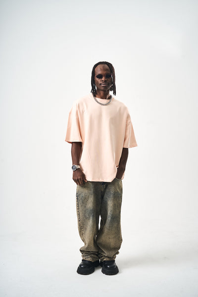 Oversize Beige Fit Basic T-Shirt