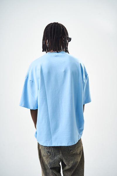 Oversize Blue Fit Basic T-Shirt