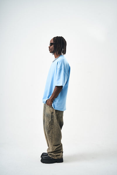 Oversize Blue Fit Basic T-Shirt