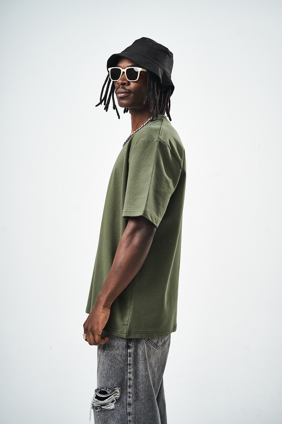 Haki Regular Fit Basic T-Shirt