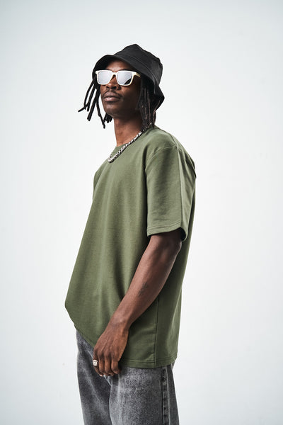 Khaki Regular Fit Basic T-Shirt