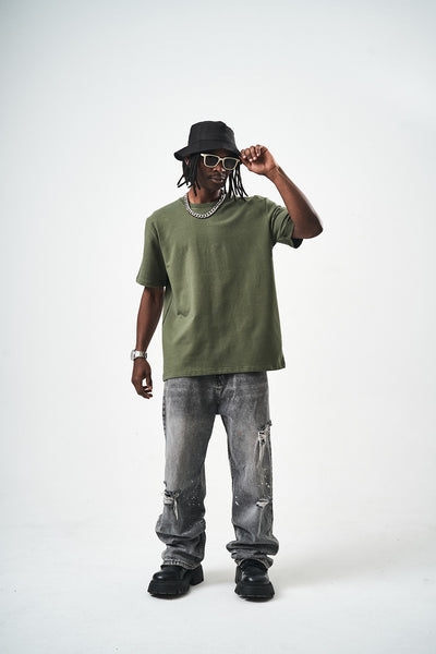 Khaki Regular Fit Basic T-Shirt