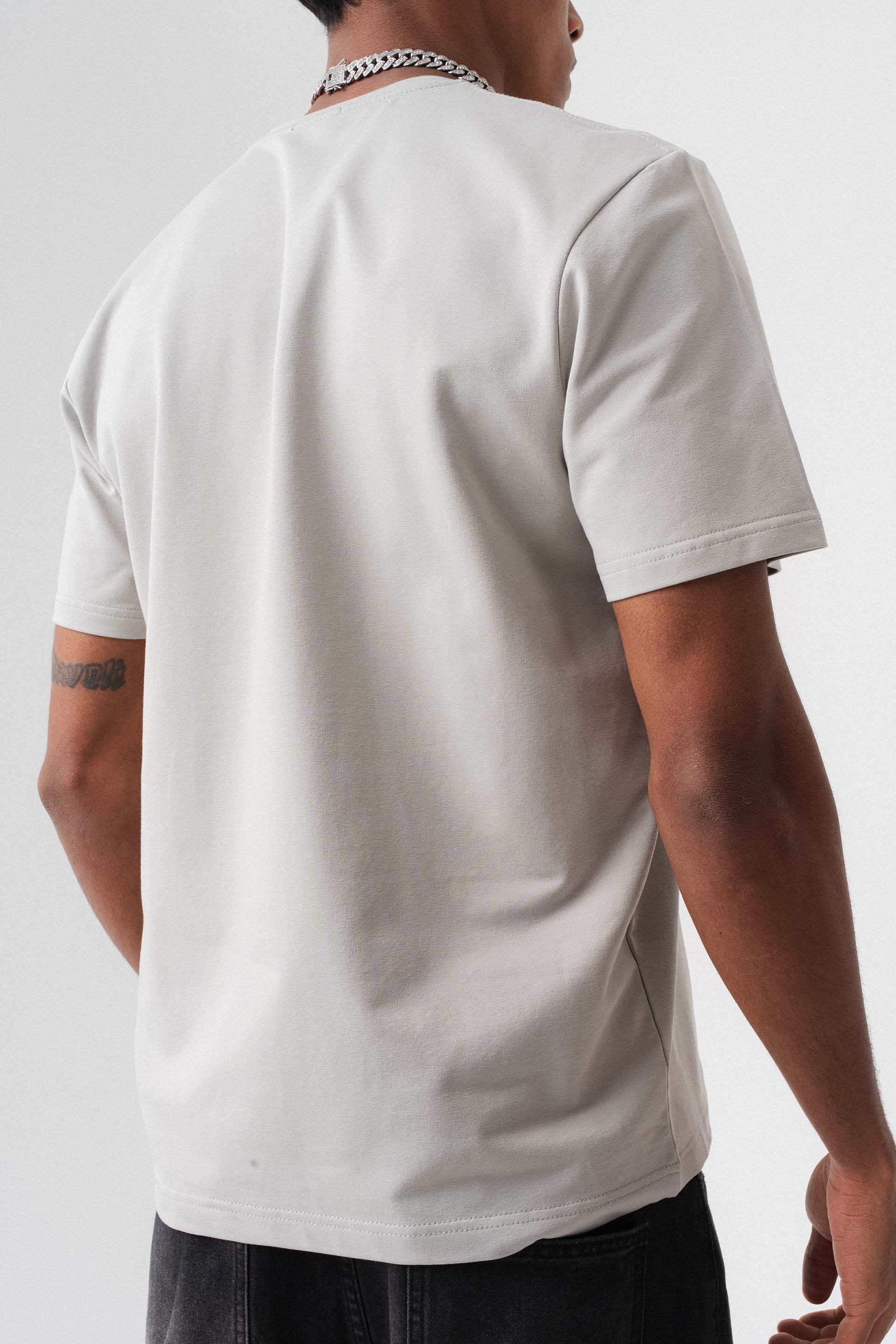 Oversize Basic Açık Gri T-Shirt