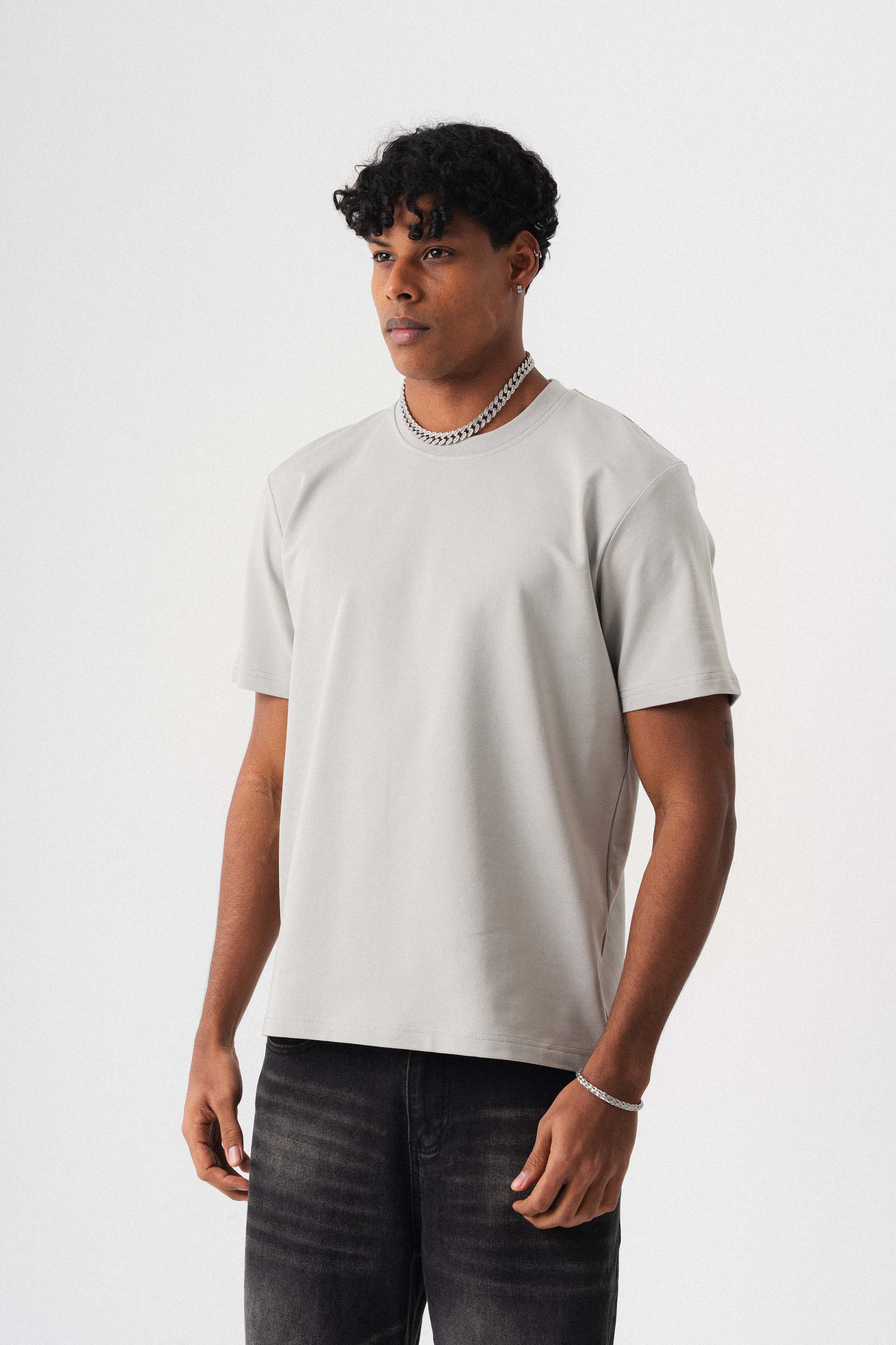 Oversize Basic Açık Gri T-Shirt