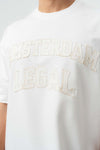 Amsterdam Legal Nakış Detaylı Beyaz Oversize Baskılı T-Shirt