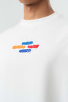 Art Figürlü Kabartmalı Beyaz Oversize Baskılı T-Shirt