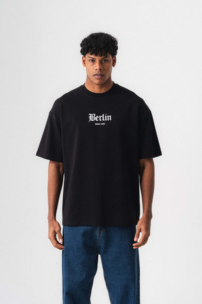 Berlin 1994 Siyah Oversize Baskılı T-Shirt